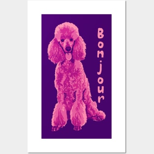 Pink Poodle Says Bonjour Posters and Art